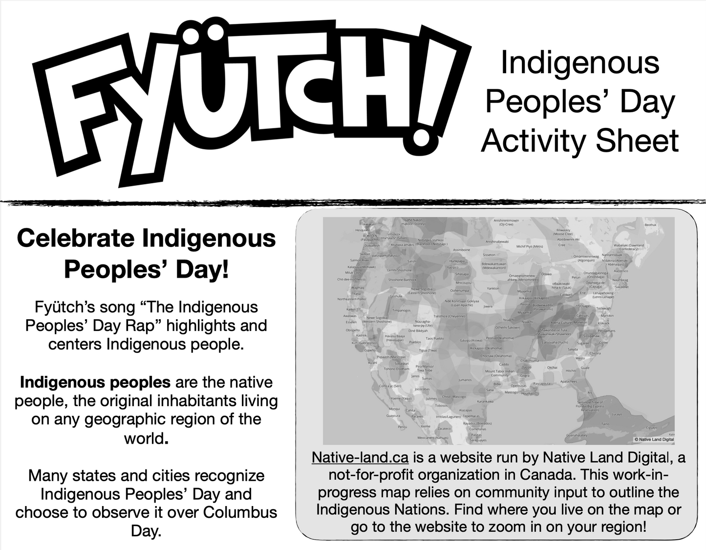 FREE Indigenous Peoples Day Activity Sheet | Grades 3-5
