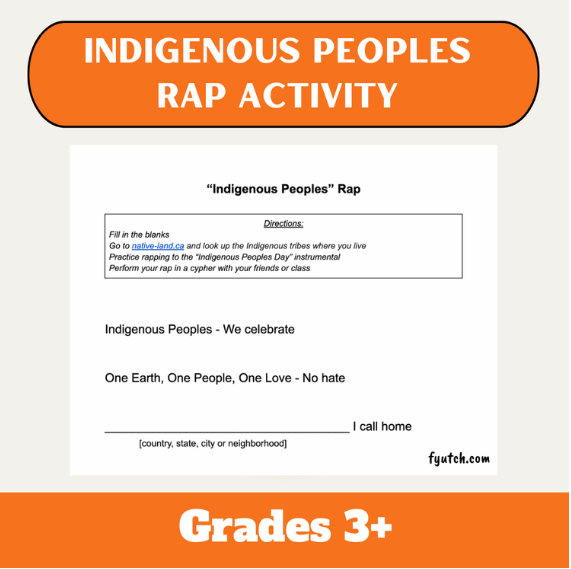Indigenous Peoples Day Rap Activity | Grades 3+