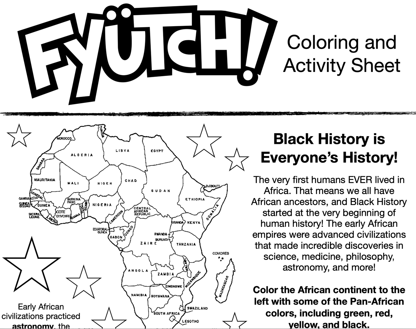 Free Coloring Page for Kids and Activity Sheet | Grades K-5