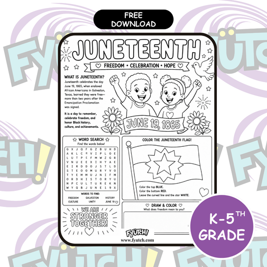 Juneteenth Kids Activity Worksheet | Grades K-5