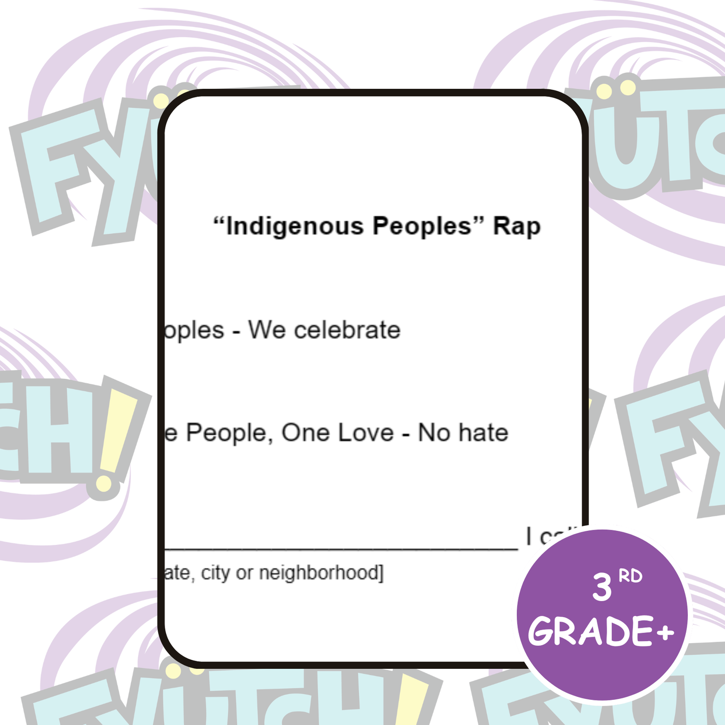 Indigenous Peoples Day Rap Activity | Grades 3+
