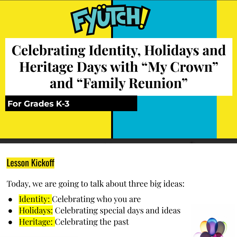 Celebrate Identity, Heritage and Holidays | Lesson Plan | Grades K-3